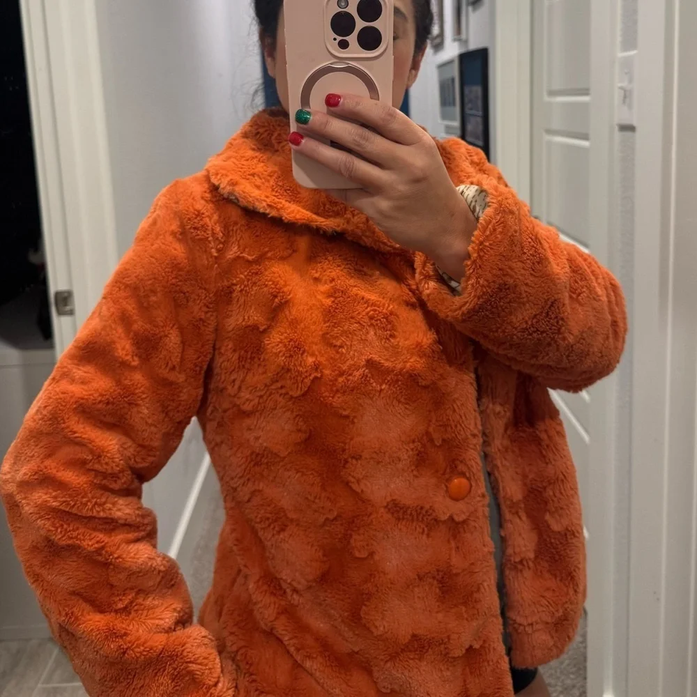 Ethyl Cozy Plush Rustic Orange Faux Fur Jacket- Size Medium